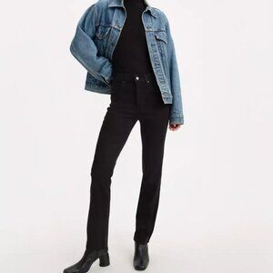 Levi's 724 Soft Black High Rise Slim Straight Women's Jeans